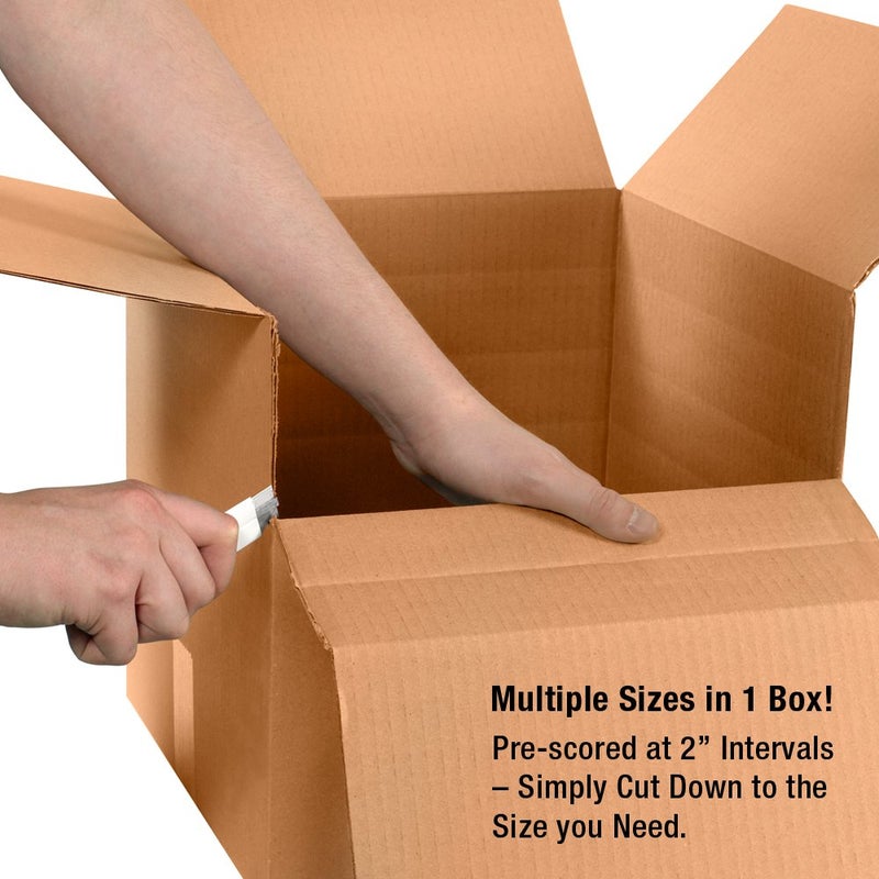 Tape Logic Shipping Boxes Multi-Depth 4""L x 4""W x 4""H, 25-Pack | Corrugated Cardboard Box for Packing, Moving and Storage - Image 4